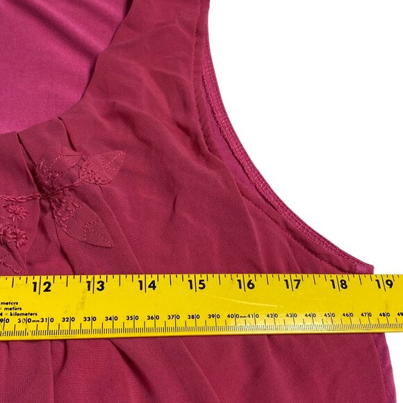 Coldwater Creek‎ Sleeveless Floral Embroidered Top M Picnic Fun Career - Picture 8 of 9